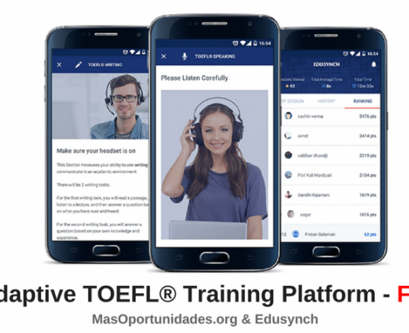 Prepara GRATIS tu examen de TOEFL® en cualquier momento, en cualquier lugar.